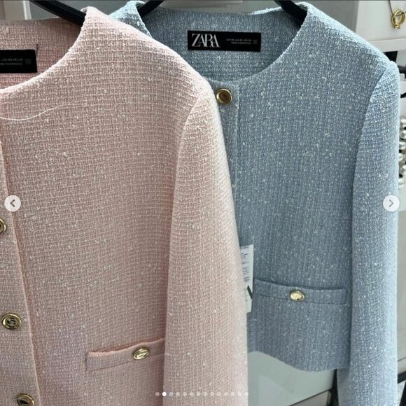 ZARA TEXTURED ROUND COLLAR BLAZER Size S NEW WITH TAG! - Picture 13 of 14